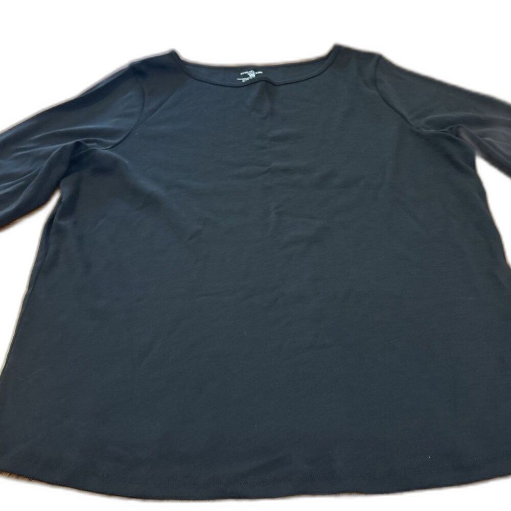 Jones New York Sport Short Sleeve Black Cotton T-Shirt Round Neck Size XL